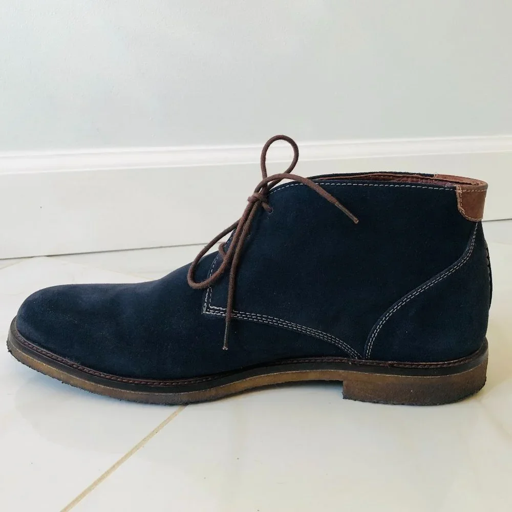 Johnston & Murphy Men's Copeland Chukka Boot 12M Navy Suede - Picture 8 of 12